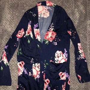 Navy Floral Cardigan